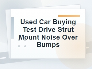 Used Car Test Drive: Strut Mount Noise Over Bumps